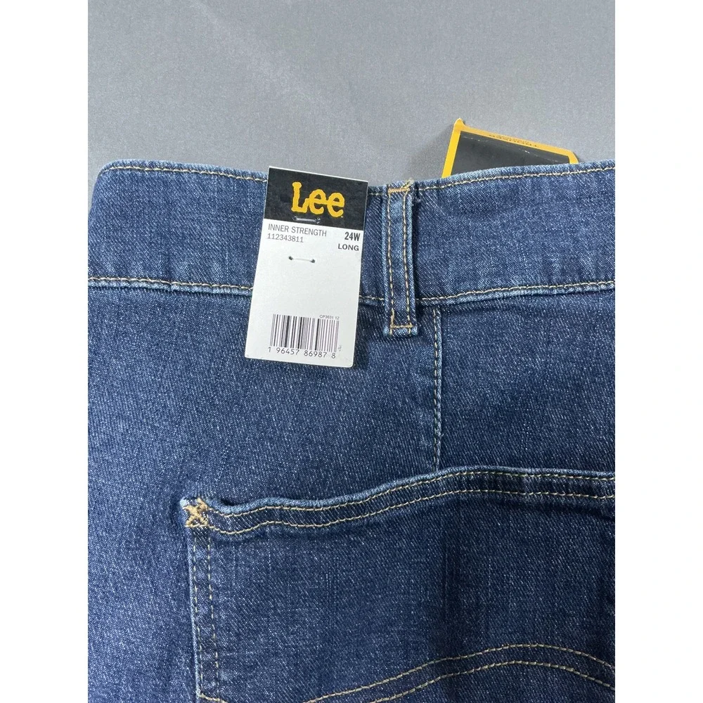 Lee‎ Legendary Plus Wide Leg Trouser Jeans 24W Long Dark Wash High Rise NWT - Picture 14 of 14